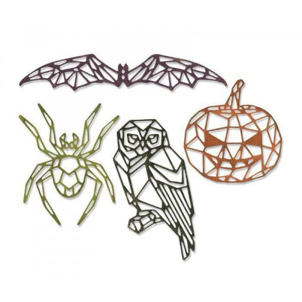 Halloween Formes Géométriques de Coupe en Métal de Modèle Thinlits (4pcs), Décor de Boo, Sizzix, de - Photo n°1