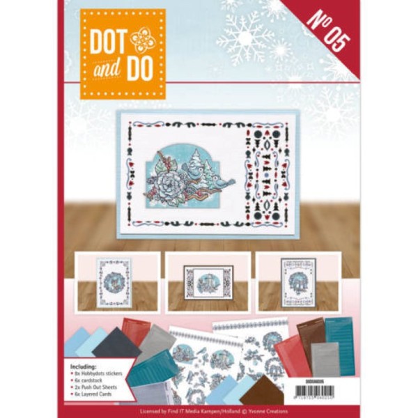 Dot and do Livre n°5 - Kit Carte 3D - Hiver en bleu - Photo n°1