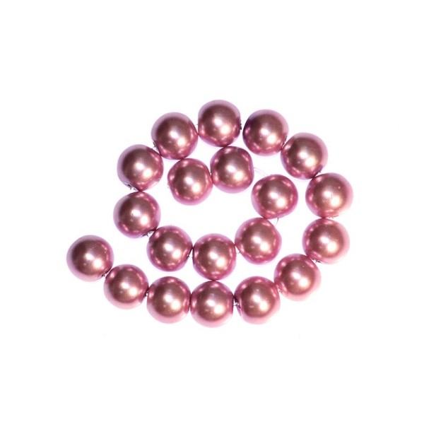 30 x Perle en Verre Nacrée 10mm Rose Perle - Photo n°2