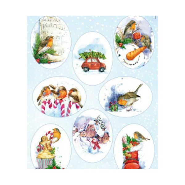 Papier Avec des Thèmes de Noël - les Oiseaux (1pc), de Papier, d'arrière-plan de Noël, Art de Noël, - Photo n°1