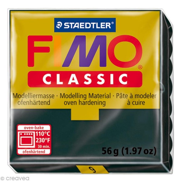 Fimo Classic Noir 9 - 56 gr - Photo n°1
