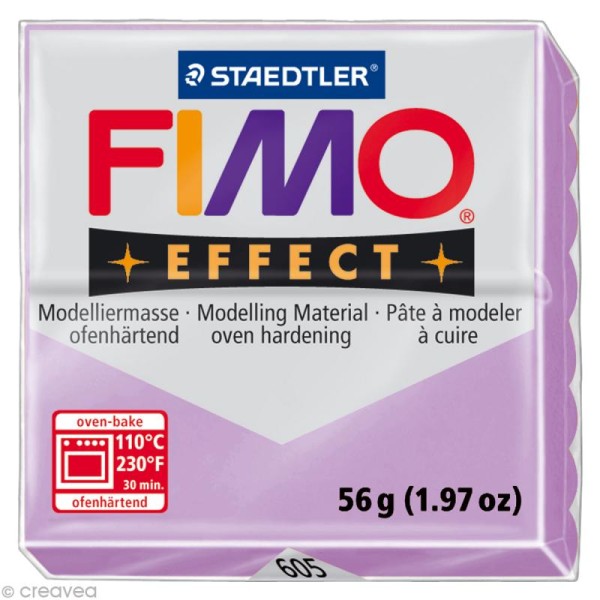 Pâte Fimo Soft Violet mauve pastel 605 - 56 gr - Photo n°1