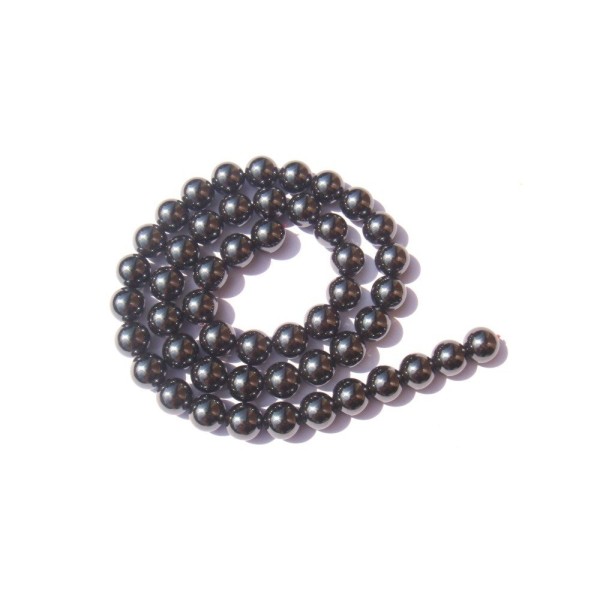 Hématite : 10 Perles 8 MM de diamètre - Photo n°1