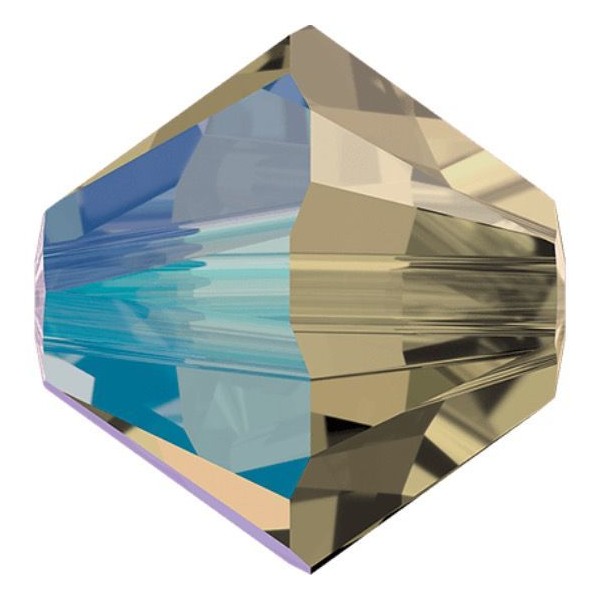 24pcs Diamant Noir Irisé 215shim Xilion Bicone Verre de Cristaux de SWAROVSKI 5328 de Perles à Facet - Photo n°1