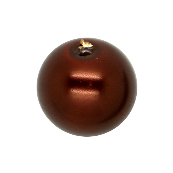 20 x Perle en Verre Nacrée 12mm Chocolat - Photo n°1