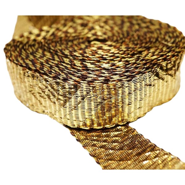 1m de 1,1 mètres de l'Or Plat Gravé en métal Ruban de Tissu de Garniture de Broderie à la Main en De - Photo n°1
