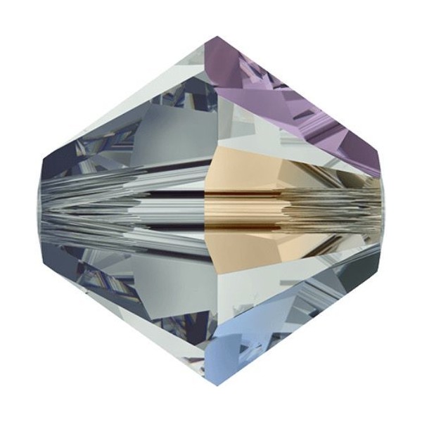 24pcs Black Diamond Aurore Boréale Ab 215ab Xilion Bicone Verre de Cristaux de SWAROVSKI 5328 de Per - Photo n°1