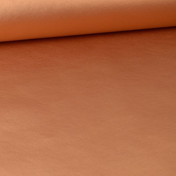 Tissu faux cuir brillant coloris Camel cuivré - Photo n°1