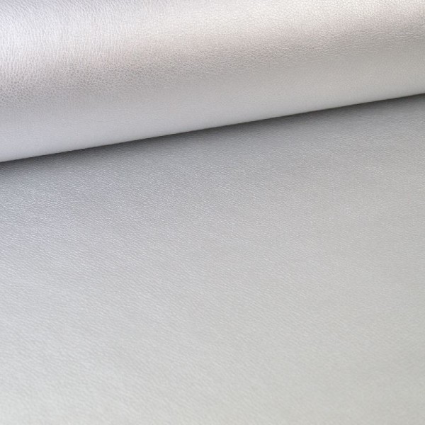 Tissu faux cuir brillant coloris Argent - Photo n°2