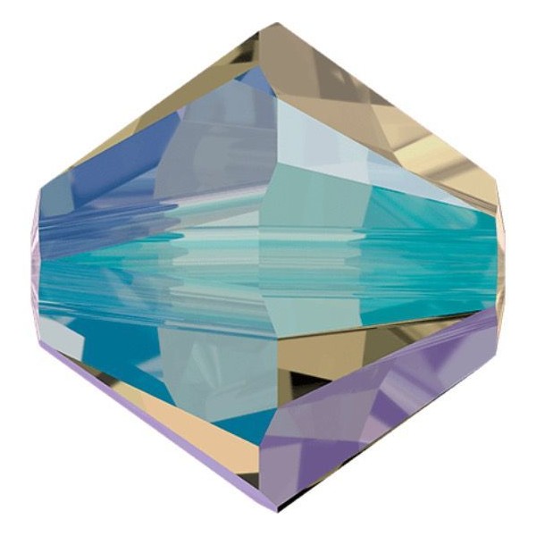 48pcs Diamant Noir Irisé 2x 215shim2 Xilion Bicone Verre de Cristaux de SWAROVSKI 5328 de Perles à F - Photo n°1