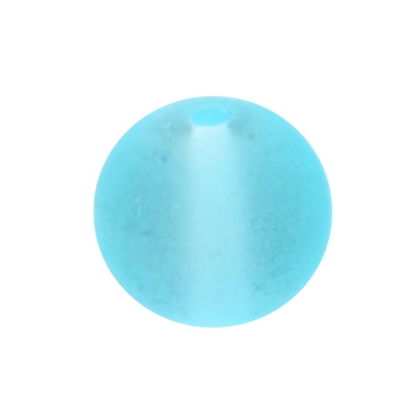 200 x Perle en Verre Givré 4mm Bleu Glacé - Photo n°1