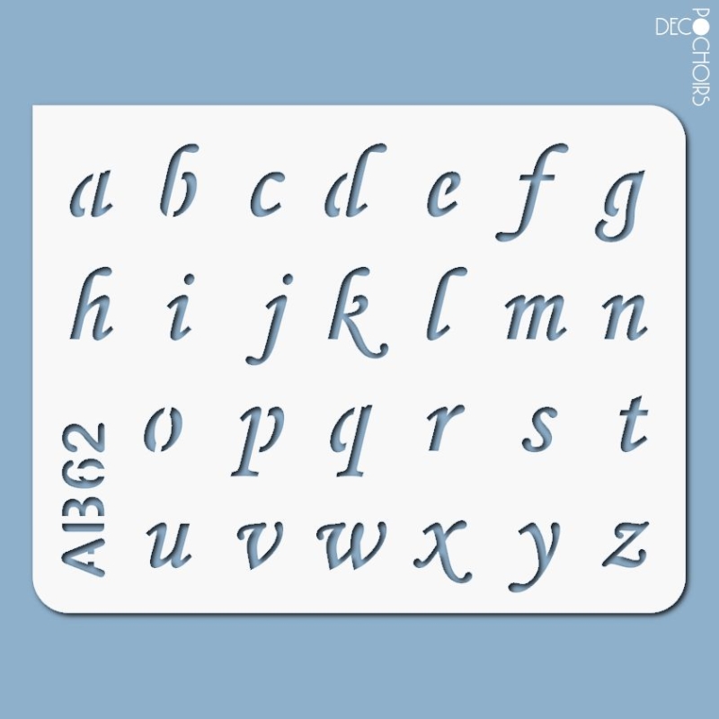 Pochoirs de lettres minuscules Artisanat Pour meubles Mural QBIX Lot de pochoirs de lettres de l'alphabet Hauteur : 5 cm Réutilisable 
