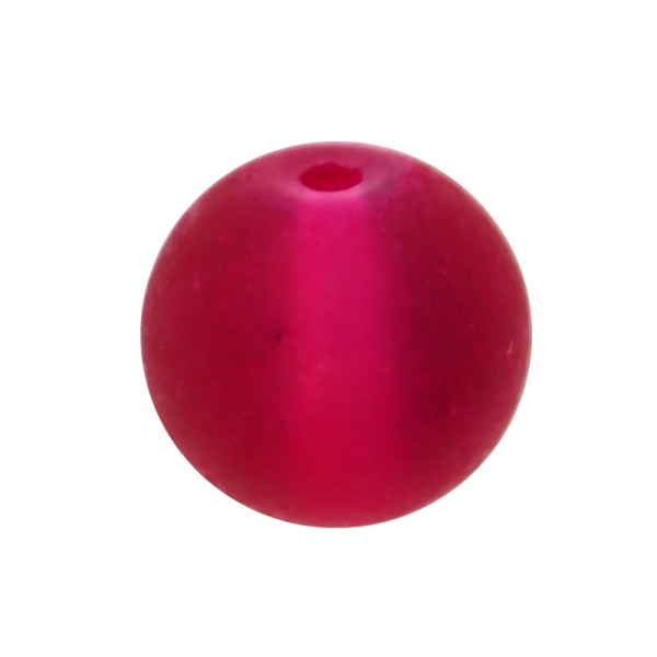 100 x Perle en Verre Givré 6mm Magenta - Photo n°1