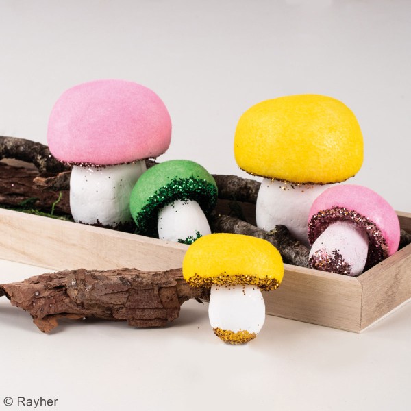Lot de champignons en polystyrène à décorer - De 5 à 7,5 m - 5 pcs - Photo n°3