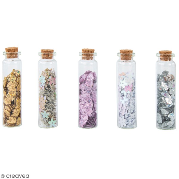 Confettis Fleurs et Coeurs - 4 couleurs - 5 x 10 g - Photo n°1