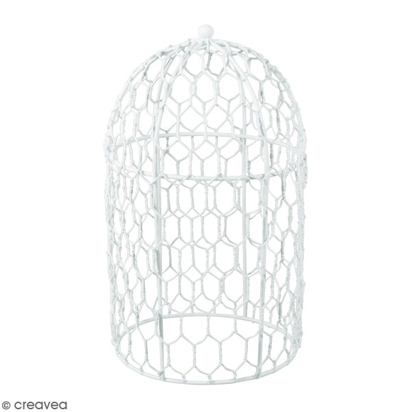 Cage décorative - Cloche Blanche - 11,5 x 20 cm - Photo n°1
