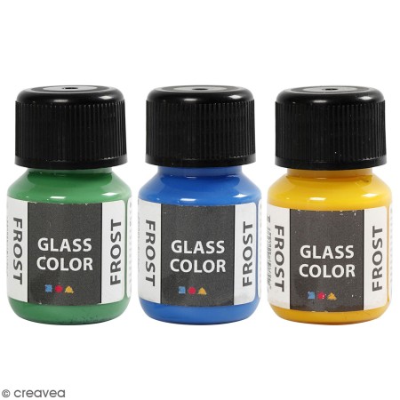 Peinture sur verre A-Color Glass - Plusieurs coloris à effet givré - 35 ml