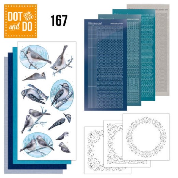 Dot and do 167 - kit Carte 3D - Oiseaux d'hiver - Photo n°1