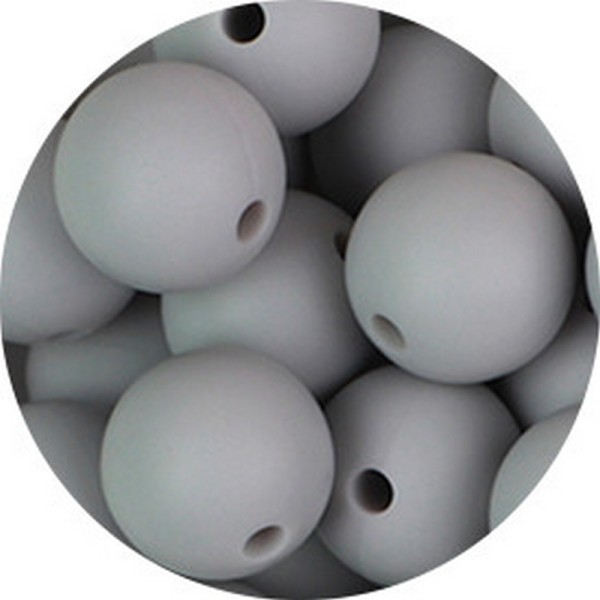 10 Perle 12mm Silicone Couleur gris, Creation Bijoux, Attache tetine - Photo n°1