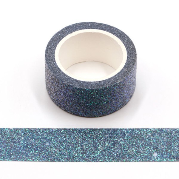 Masking tape Glitter bleu irisé 20mm x 5m Noël - Photo n°1