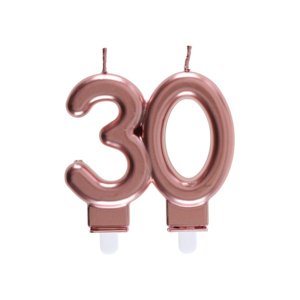 Bougie chiffre 30 rose gold - Photo n°1