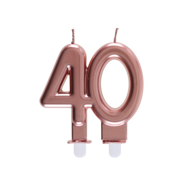 Bougie chiffre 40 rose gold - Photo n°1