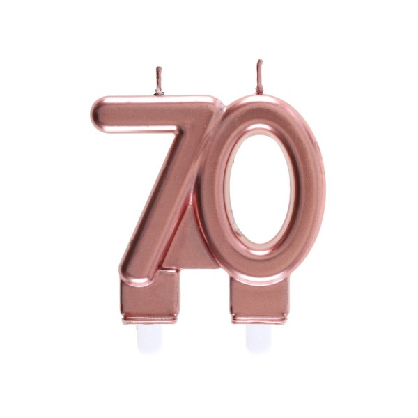 Bougie chiffre 70 rose gold - Photo n°1