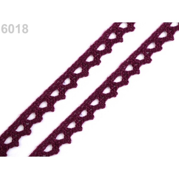 30m 6018 Rose-violet Coton Dentelle Garniture Largeur 8mm, Et de la Literie, de Madère, de la Mercer - Photo n°1