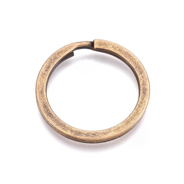 Accessoires anneaux support porte clé 25 mm bronze x 100 pièces - Photo n°1