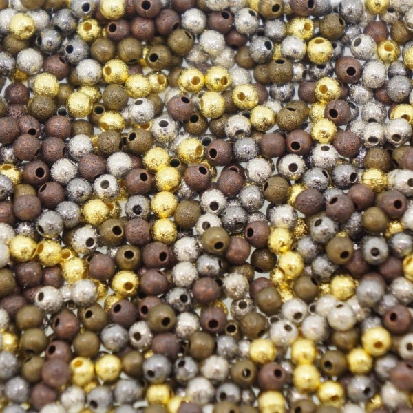 50 Perles Stardust Metal 4mm Mixte Creation Bijoux, bracelet, collier - Photo n°1