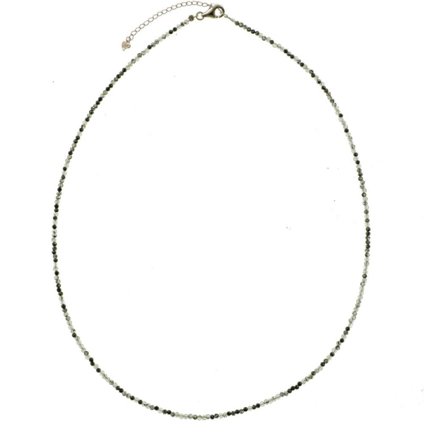 Collier de quartz tourmaline noire - Perles facettées ultra mini. - Photo n°1