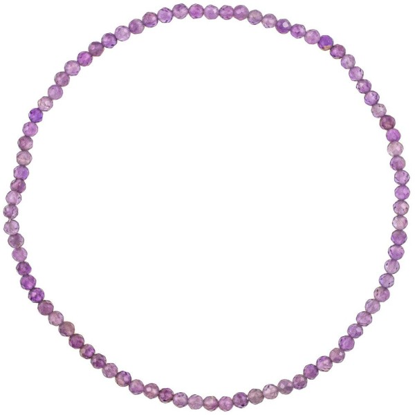 Bracelet en améthyste - Perles facetées ultra mini. - Photo n°1