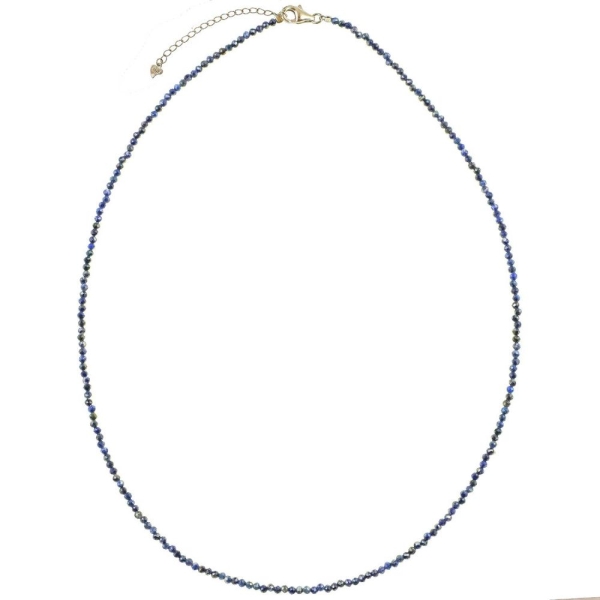 Collier en lapis lazuli - Perles facettées ultra mini. - Photo n°1