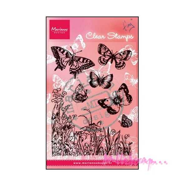 Tampon transparent Marianne Design - papillons - 7 pièces - Photo n°1
