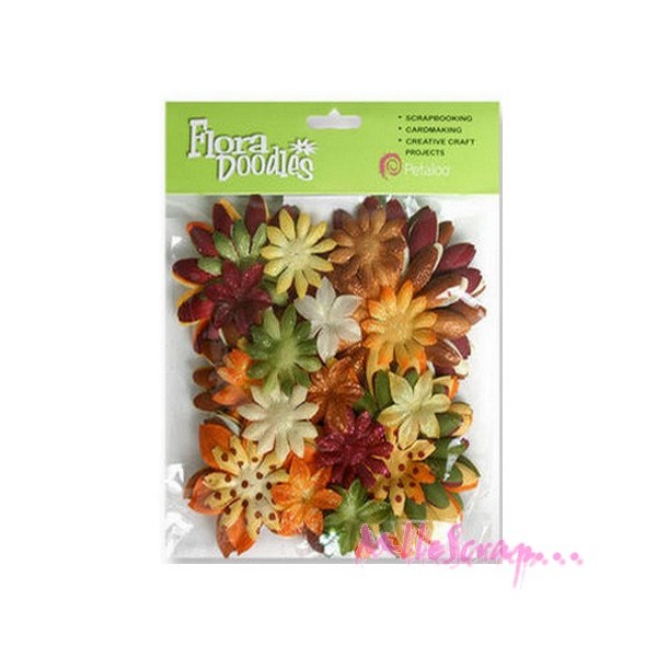Gros lot fleurs tissu - Petaloo - 50 pièces - Photo n°1