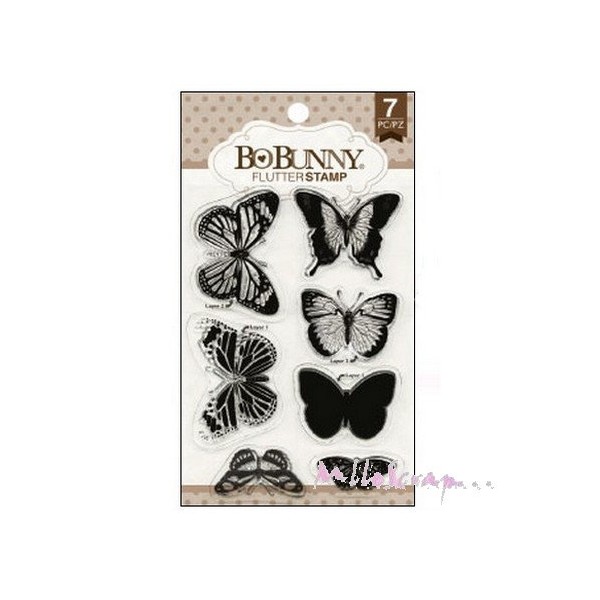 Tampon transparent - Bo Bunny - 7 pièces - Photo n°1