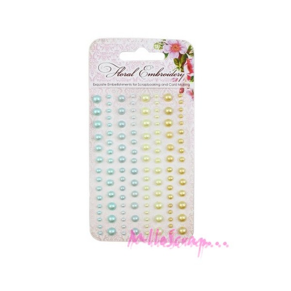 Demi-perles autocollantes - Scrapberry's - 120 pièces - Photo n°1