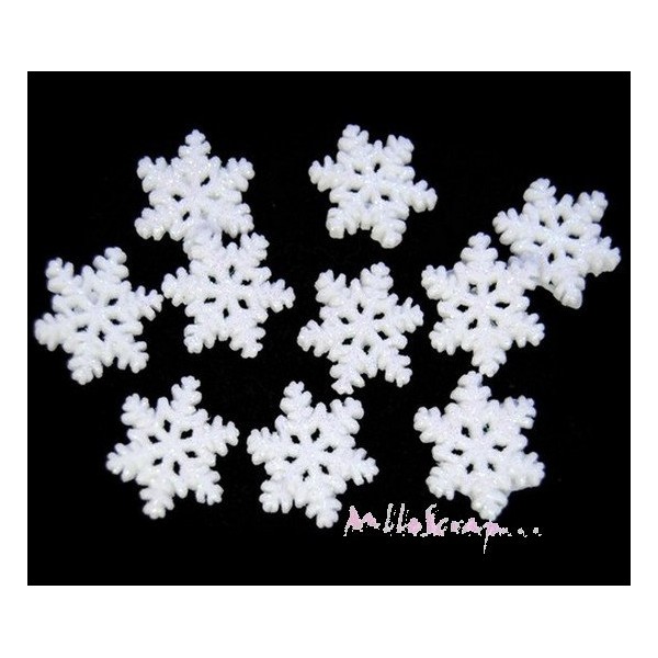 Flocons de neige - 27 mm - Noel  - 10 pièces - Photo n°1