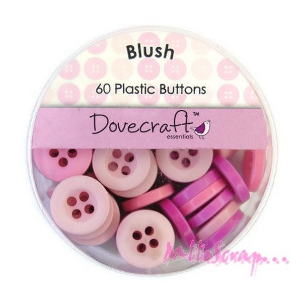 Boutons rose clair - Dovecraft - 60 pièces - Photo n°1
