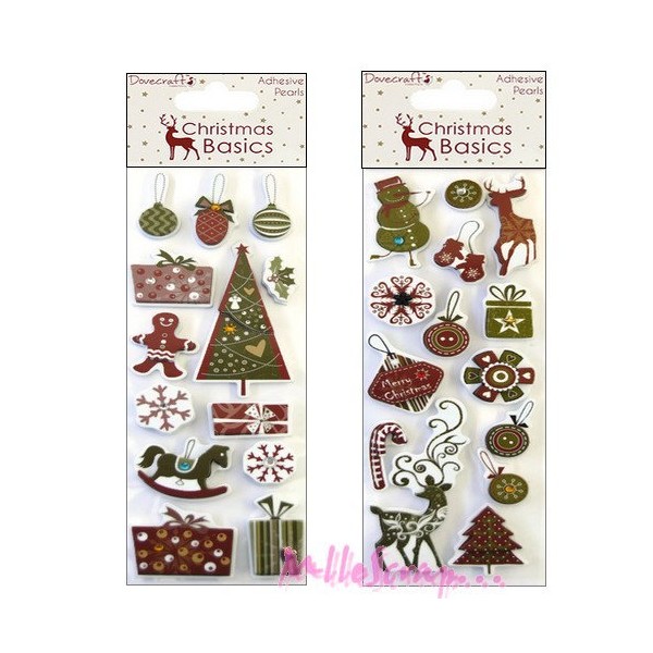 Stickers chipboards noel - Dovecraft - 2 paquets - Photo n°1