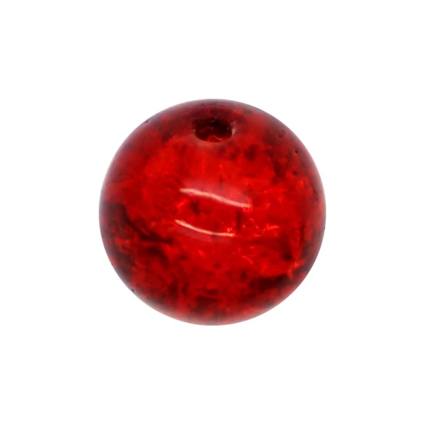 200 x Perle en Verre Craquelé 4mm Rouge Foncé - Photo n°1