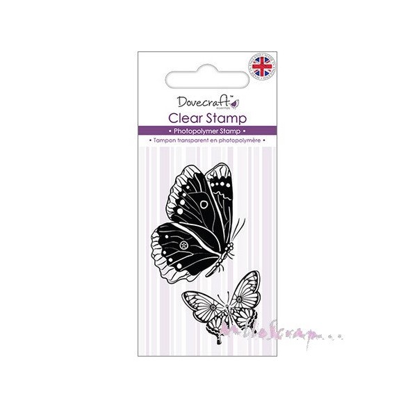 Tampon transparent papillons - Dovecraft - 2 pièces - Photo n°1