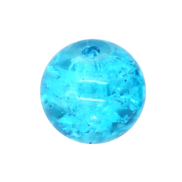 100 x Perle en Verre Craquelé 6mm Turquoise - Photo n°1
