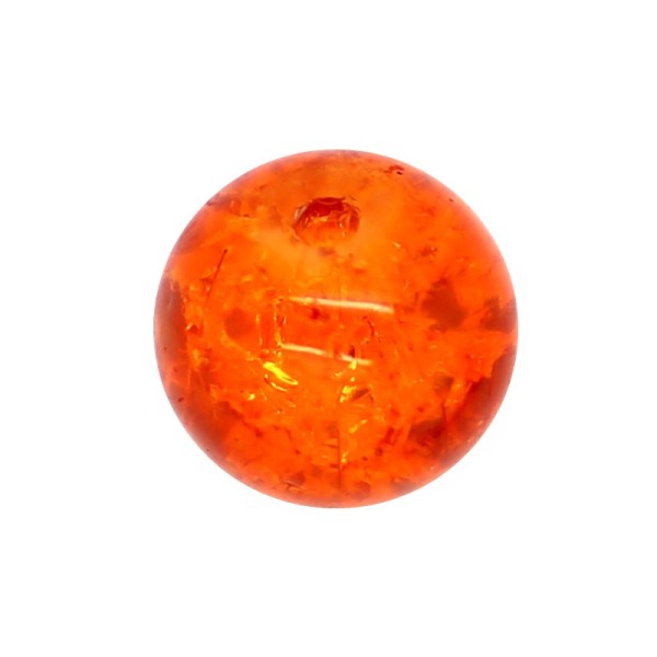 50 x Perle en Verre Craquelé 8mm Orange - Photo n°1