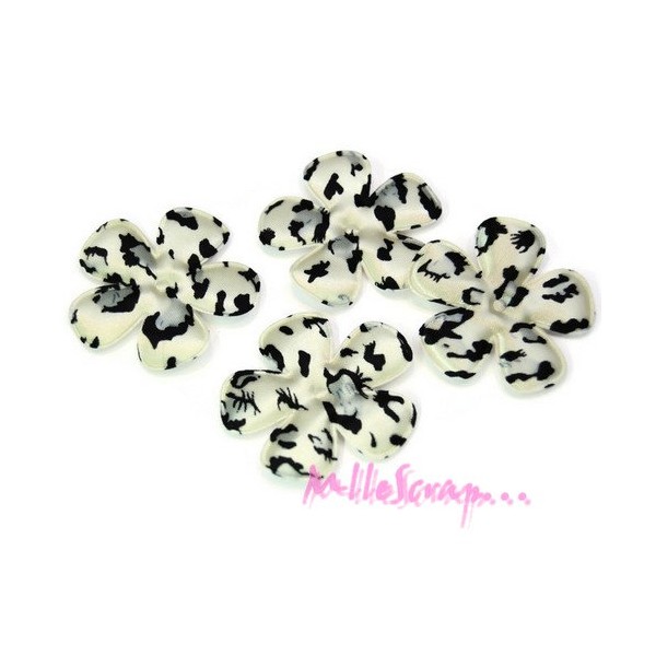 Fleurs tissu léopard - 4 pièces - Photo n°1