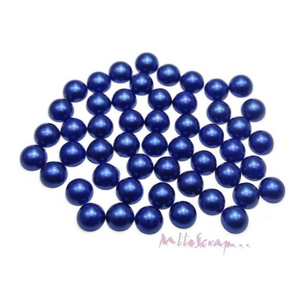 Demi-perles bleu 10 mm à coller - 20 pièces - Photo n°1