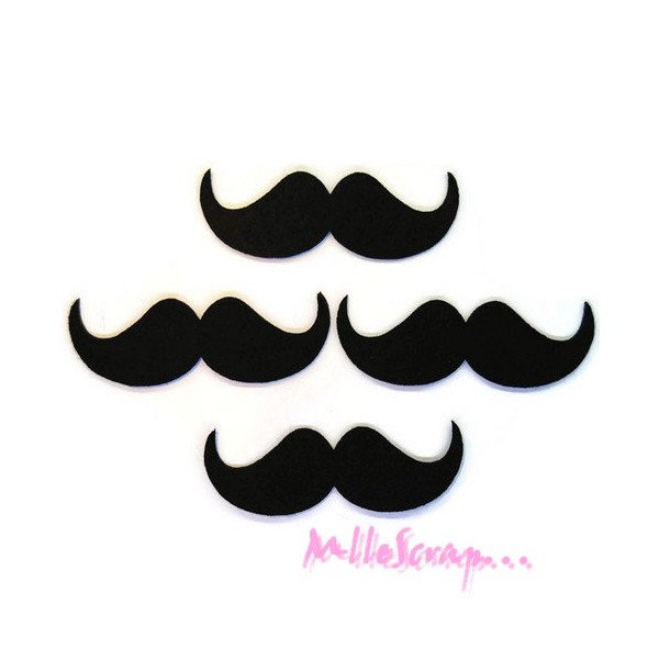 Moustaches feutrine noires - 5 pièces - Photo n°1