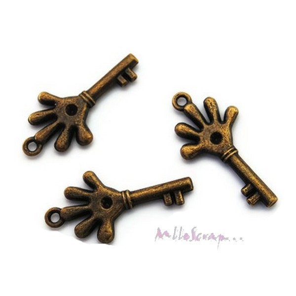 Breloques clés bronze - 5 pièces - Photo n°1