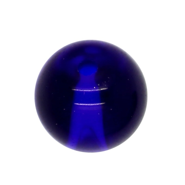 20 x Perle en Verre Transparent 12mm Bleu Foncé - Photo n°1