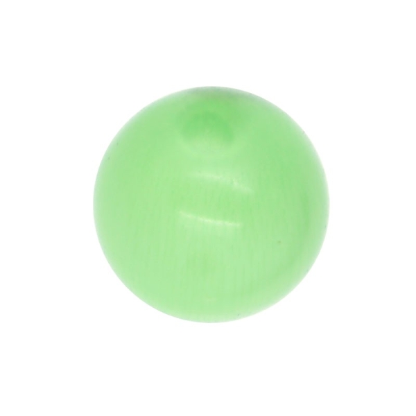 20 x Perle en Verre Oeil de Chat 8mm Vert Clair - Photo n°1